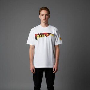 Free Palestine Man T-Shirt Short Sleeve Cotton Fleece Superman Tee Shirt